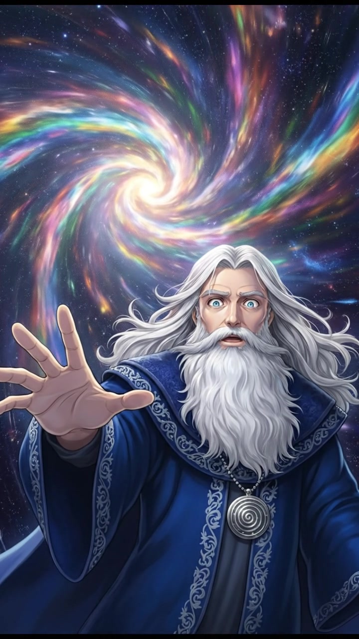 discovering a hidden portal or wormhole in space, light bending and stars warping around it