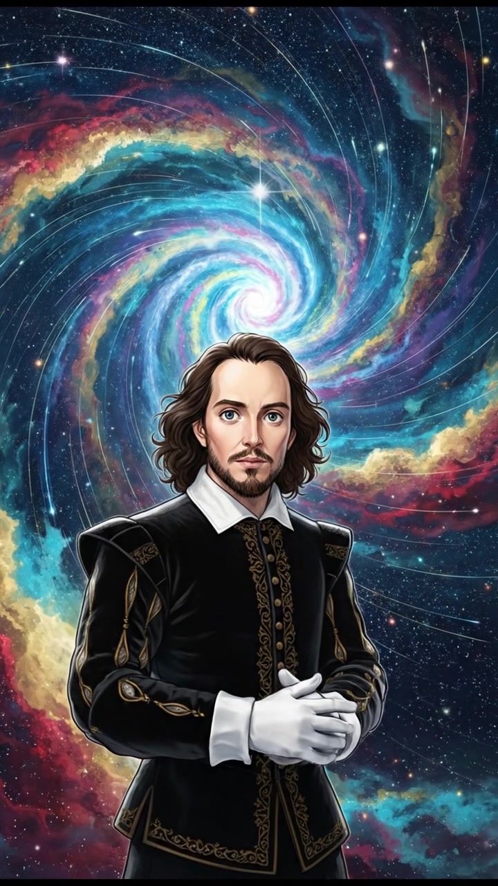 discovering a hidden portal or wormhole in space, light bending and stars warping around it