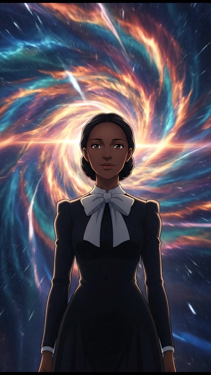 discovering a hidden portal or wormhole in space, light bending and stars warping around it