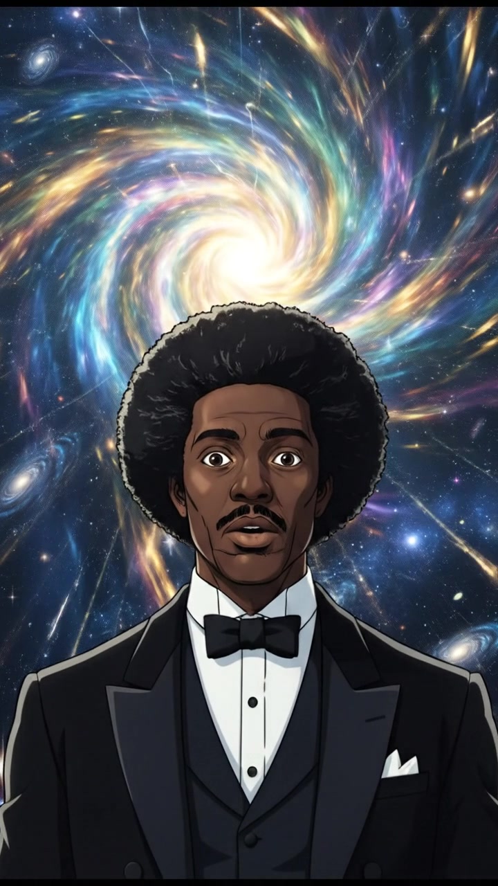 discovering a hidden portal or wormhole in space, light bending and stars warping around it