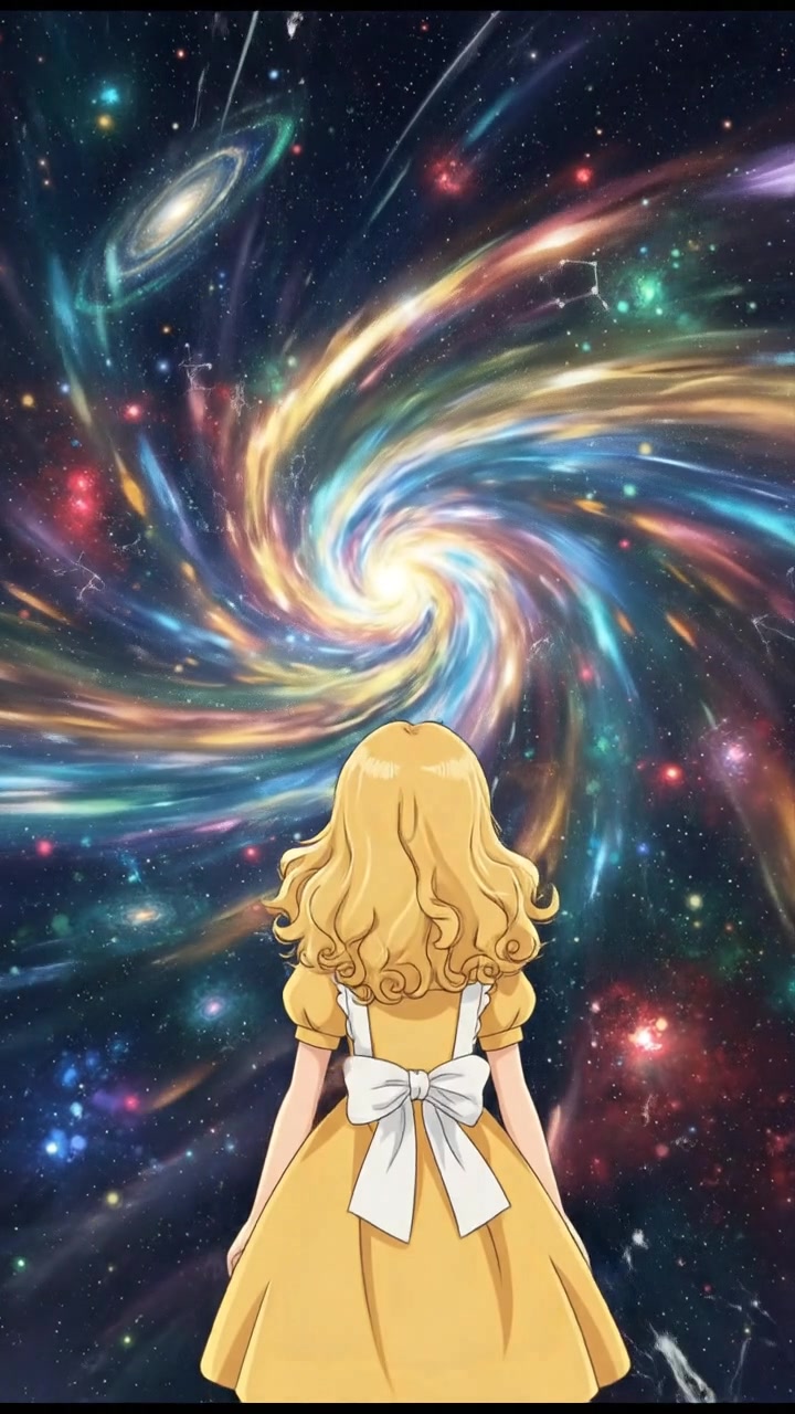 discovering a hidden portal or wormhole in space, light bending and stars warping around it