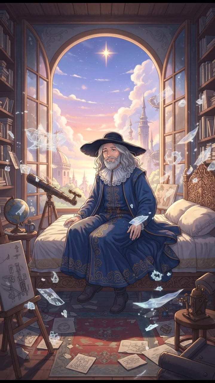 floating back down to their bed as dawn approaches, dreams fading into morning light