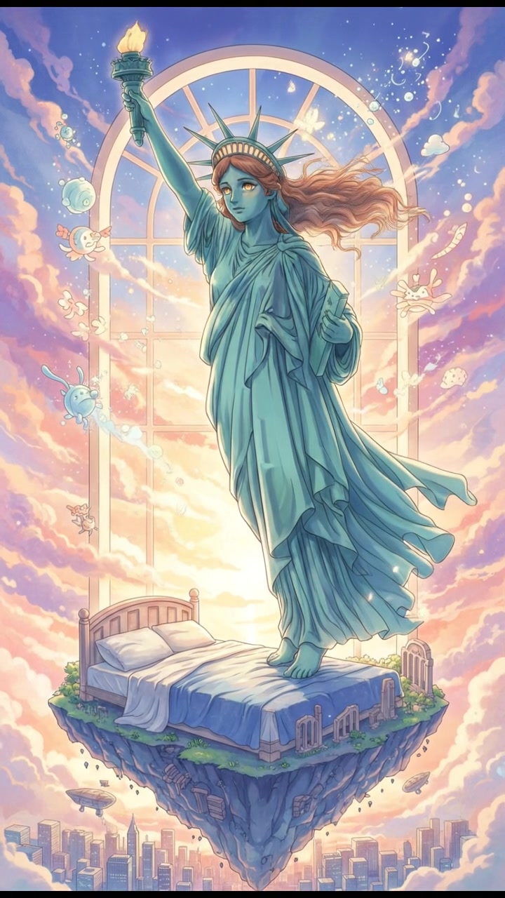 floating back down to their bed as dawn approaches, dreams fading into morning light