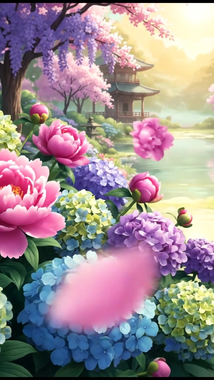 In a flower blooming garden