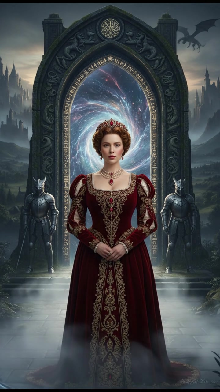 standing before a magical gate or portal that can only be opened by true devotion