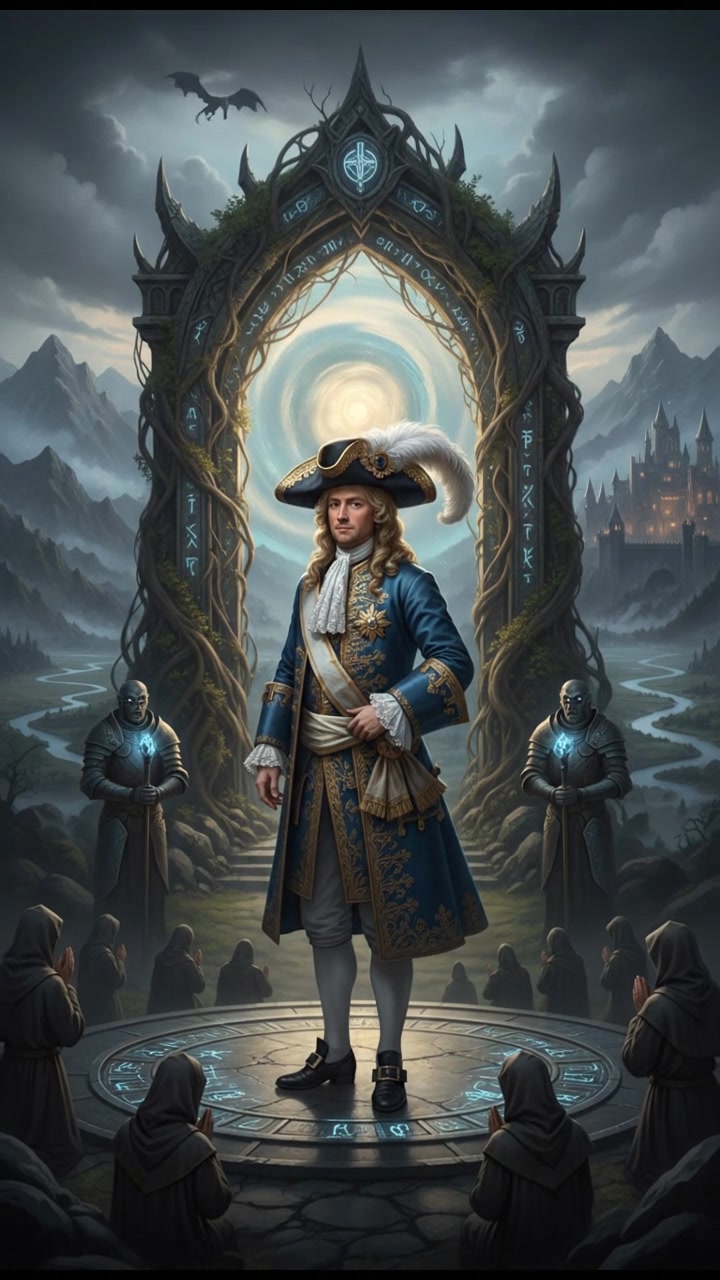 standing before a magical gate or portal that can only be opened by true devotion