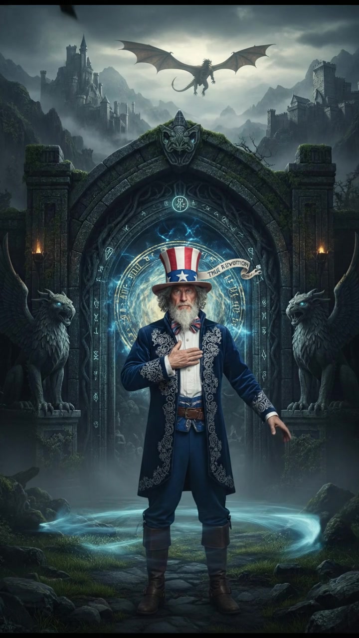 standing before a magical gate or portal that can only be opened by true devotion