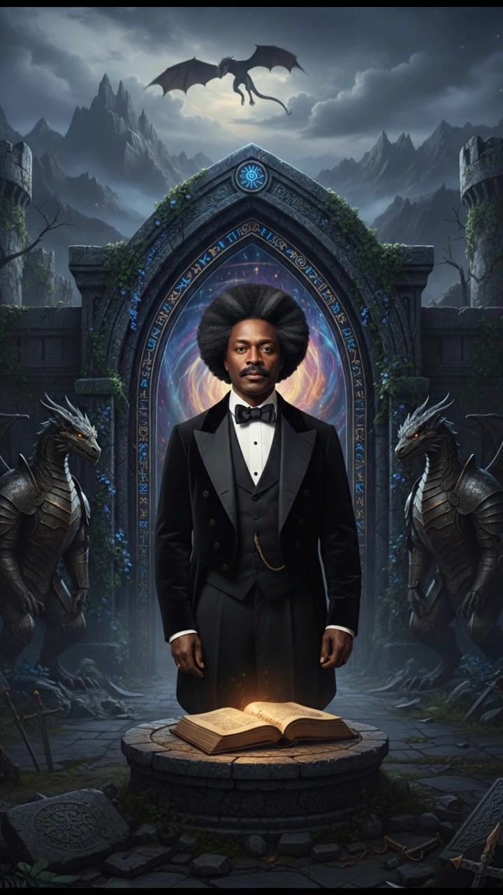 standing before a magical gate or portal that can only be opened by true devotion