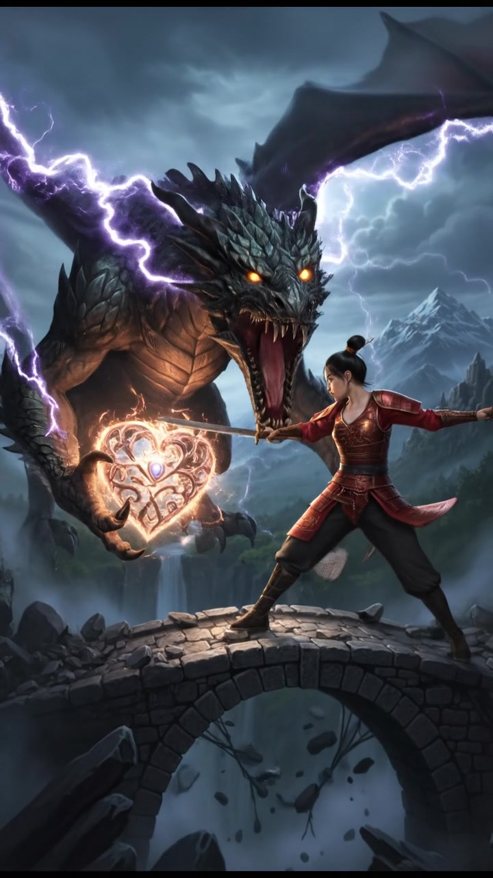 fighting a mythical creature to retrieve a rare artifact symbolizing love