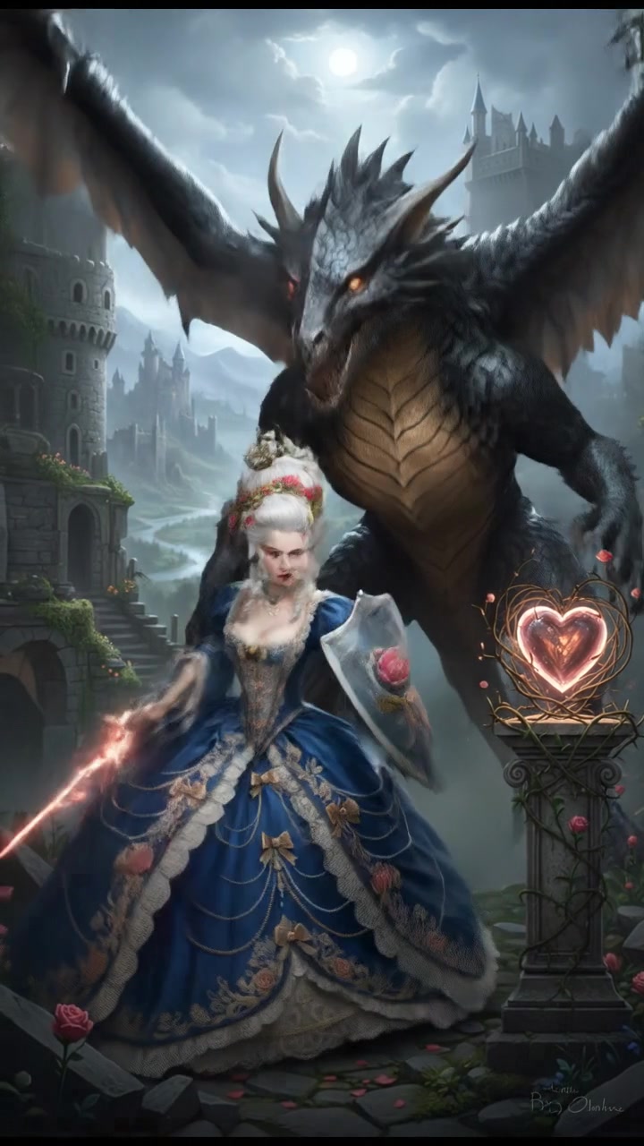 fighting a mythical creature to retrieve a rare artifact symbolizing love