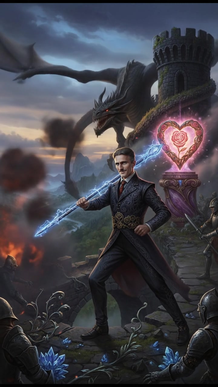 fighting a mythical creature to retrieve a rare artifact symbolizing love