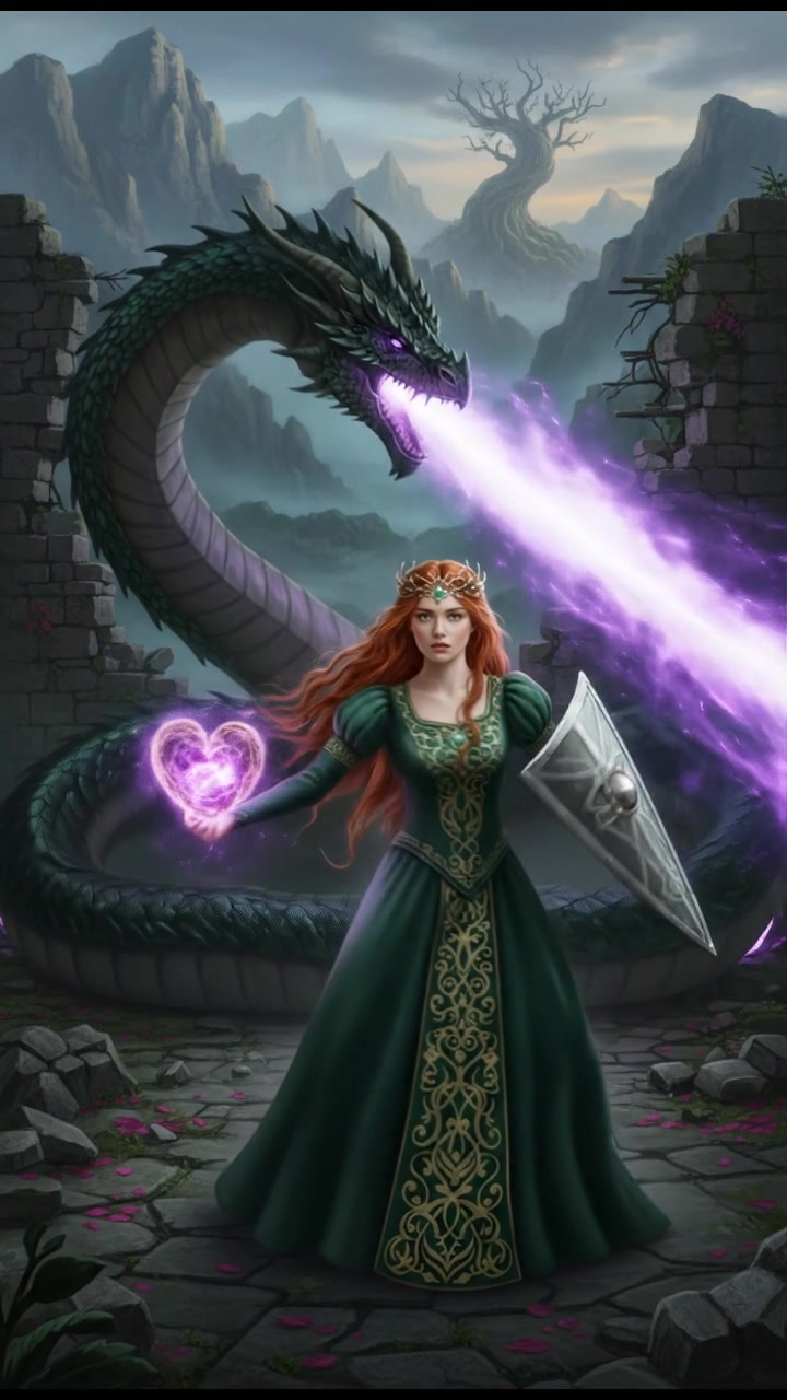 fighting a mythical creature to retrieve a rare artifact symbolizing love