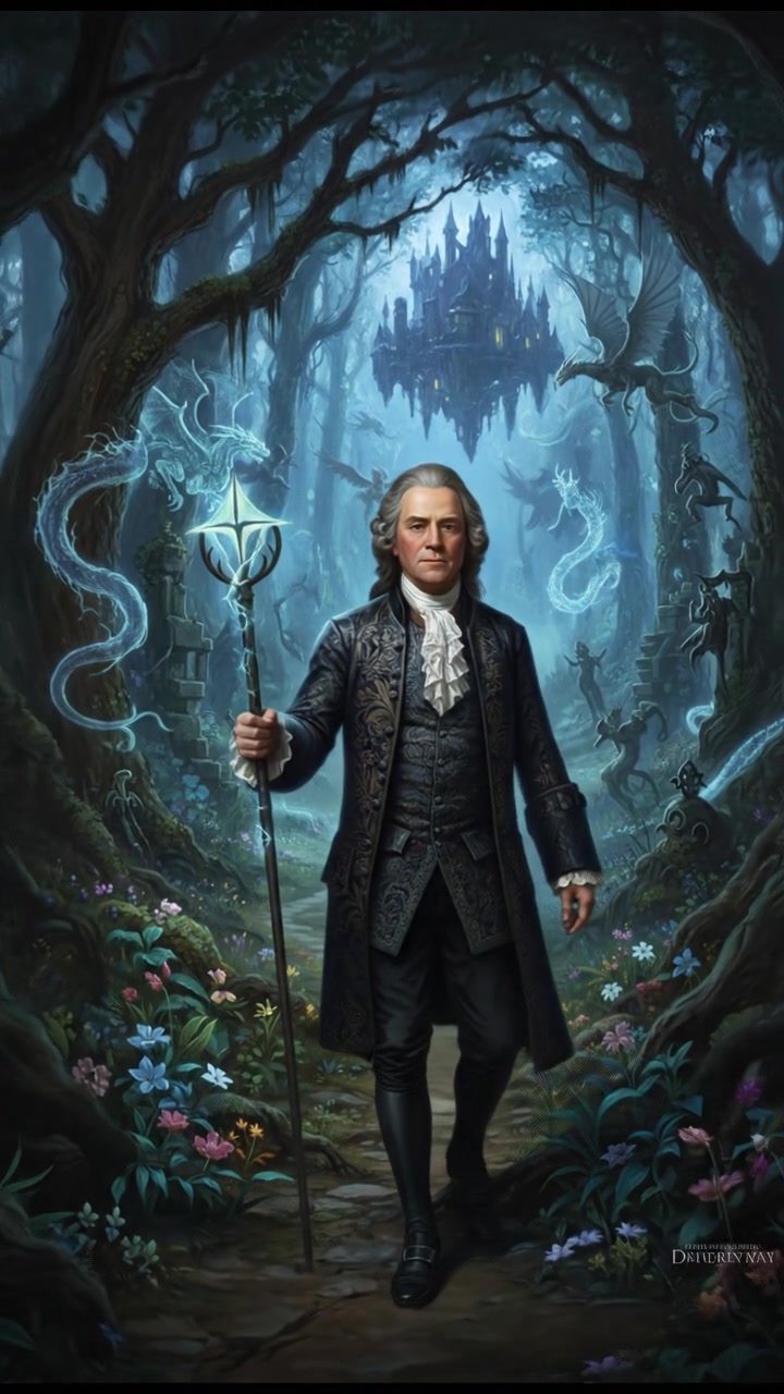 traveling through an enchanted forest where illusions test their heart and resolve