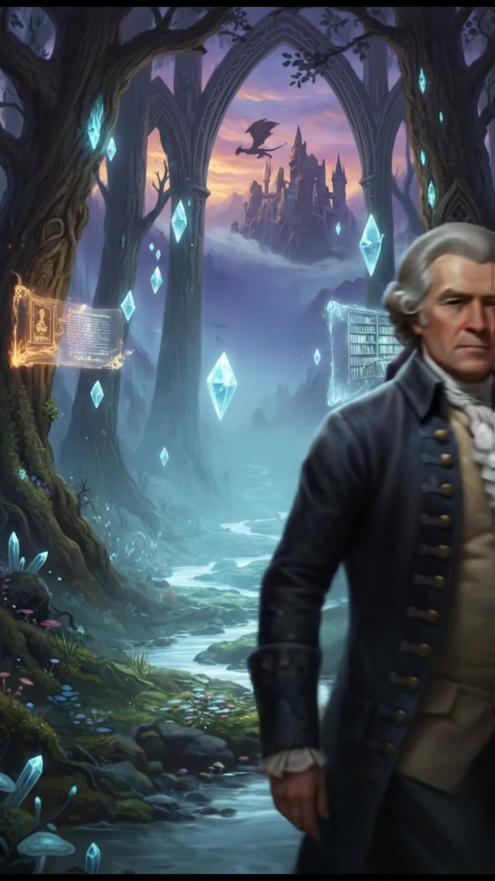 traveling through an enchanted forest where illusions test their heart and resolve