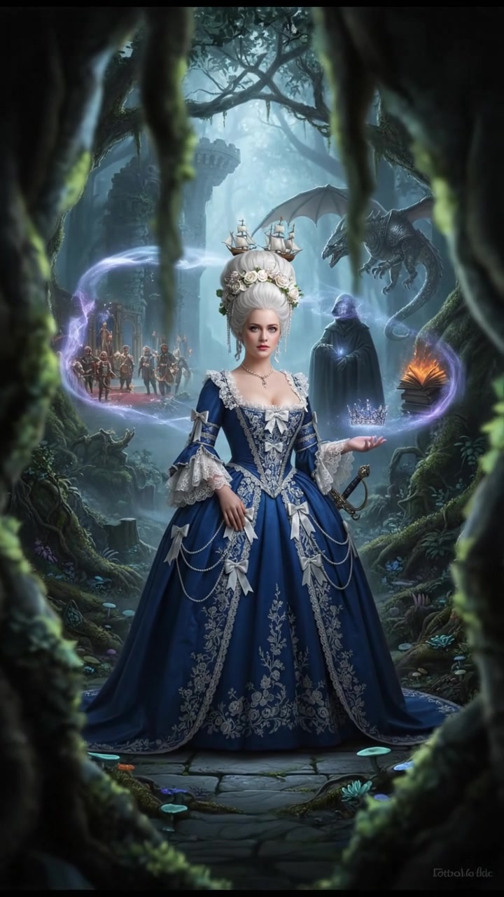 traveling through an enchanted forest where illusions test their heart and resolve