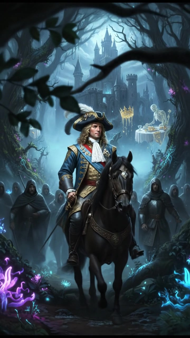 traveling through an enchanted forest where illusions test their heart and resolve