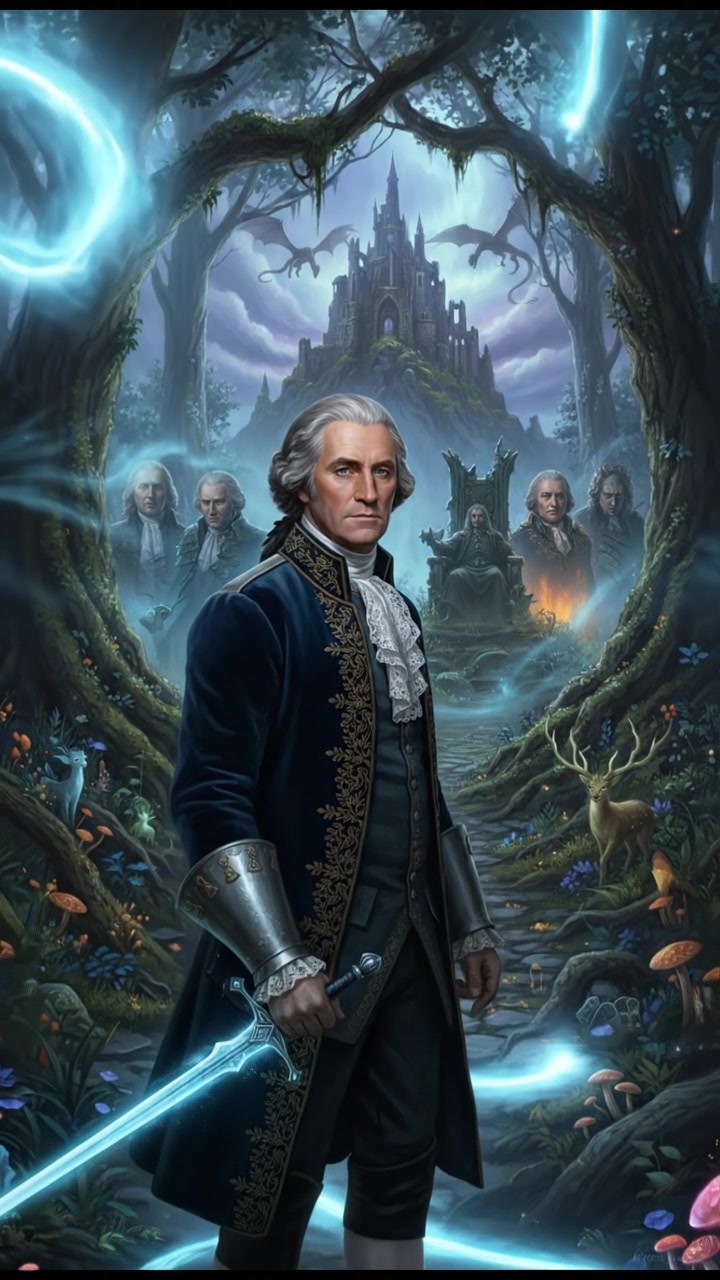 traveling through an enchanted forest where illusions test their heart and resolve