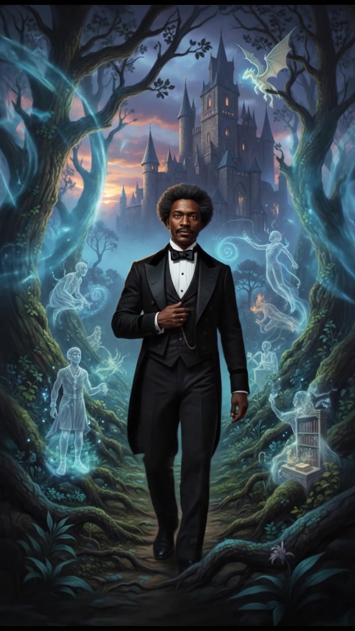 traveling through an enchanted forest where illusions test their heart and resolve