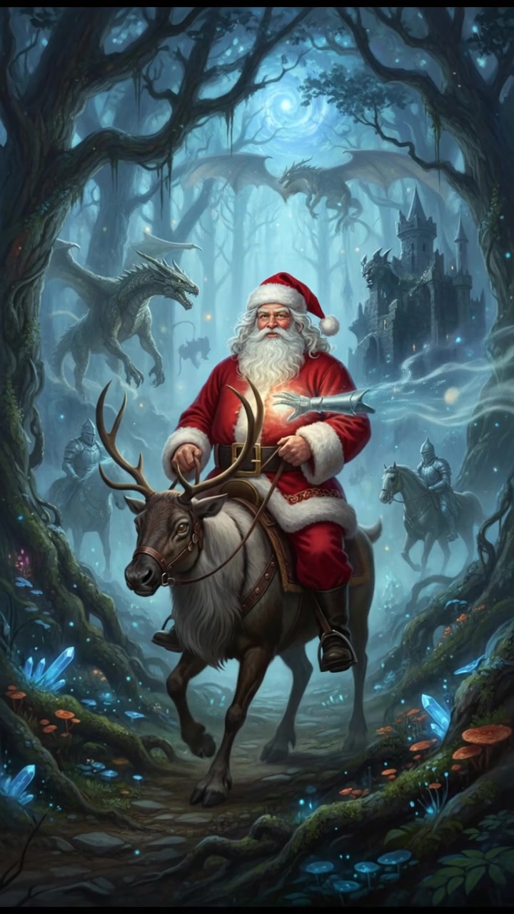 traveling through an enchanted forest where illusions test their heart and resolve