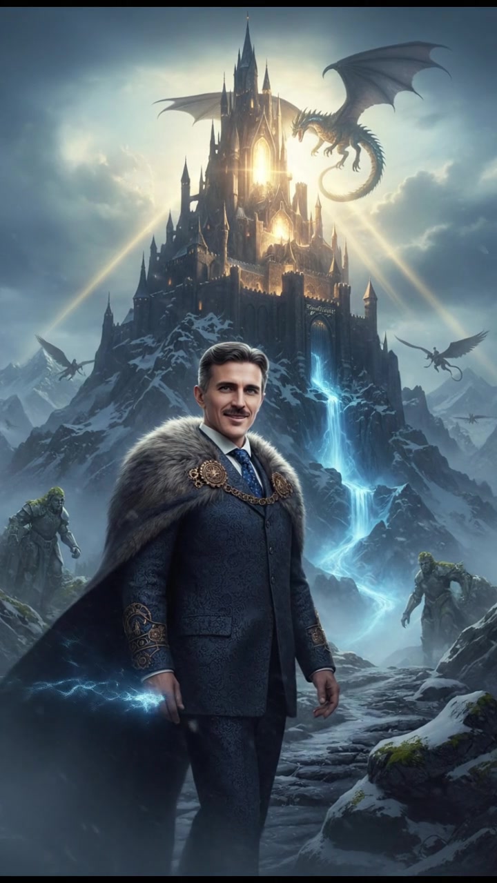 climbing a tall mountain toward a shining castle where their love is kept