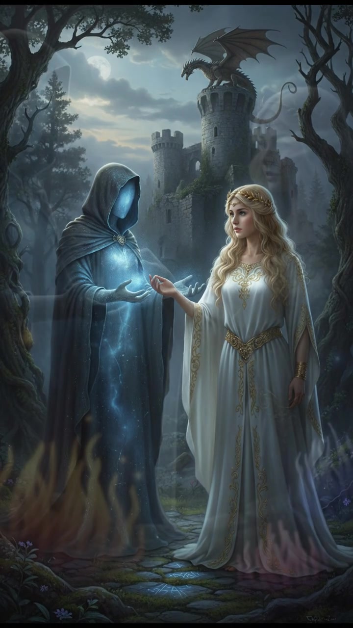 receiving guidance from a mystical being who challenges their intentions