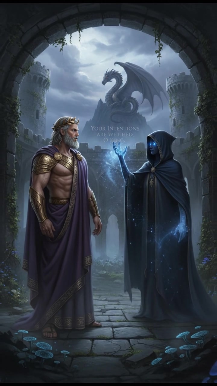 receiving guidance from a mystical being who challenges their intentions