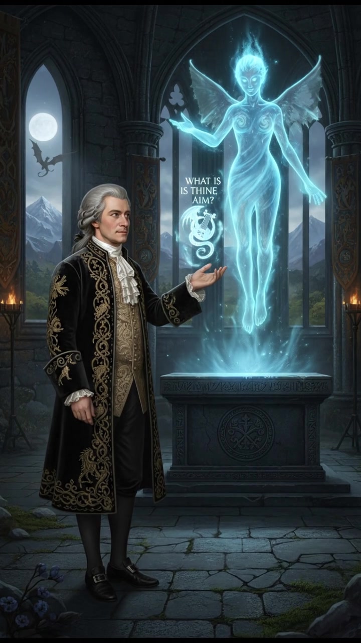 receiving guidance from a mystical being who challenges their intentions