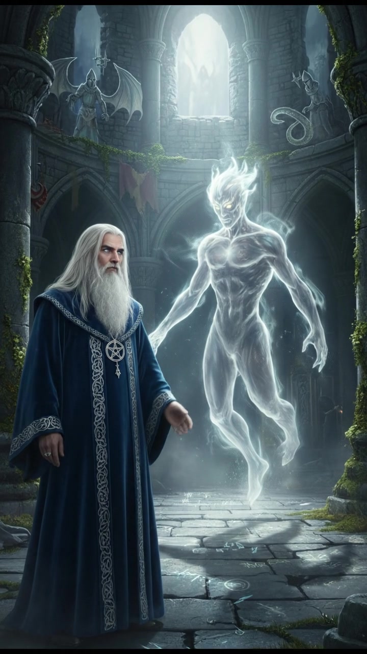 receiving guidance from a mystical being who challenges their intentions