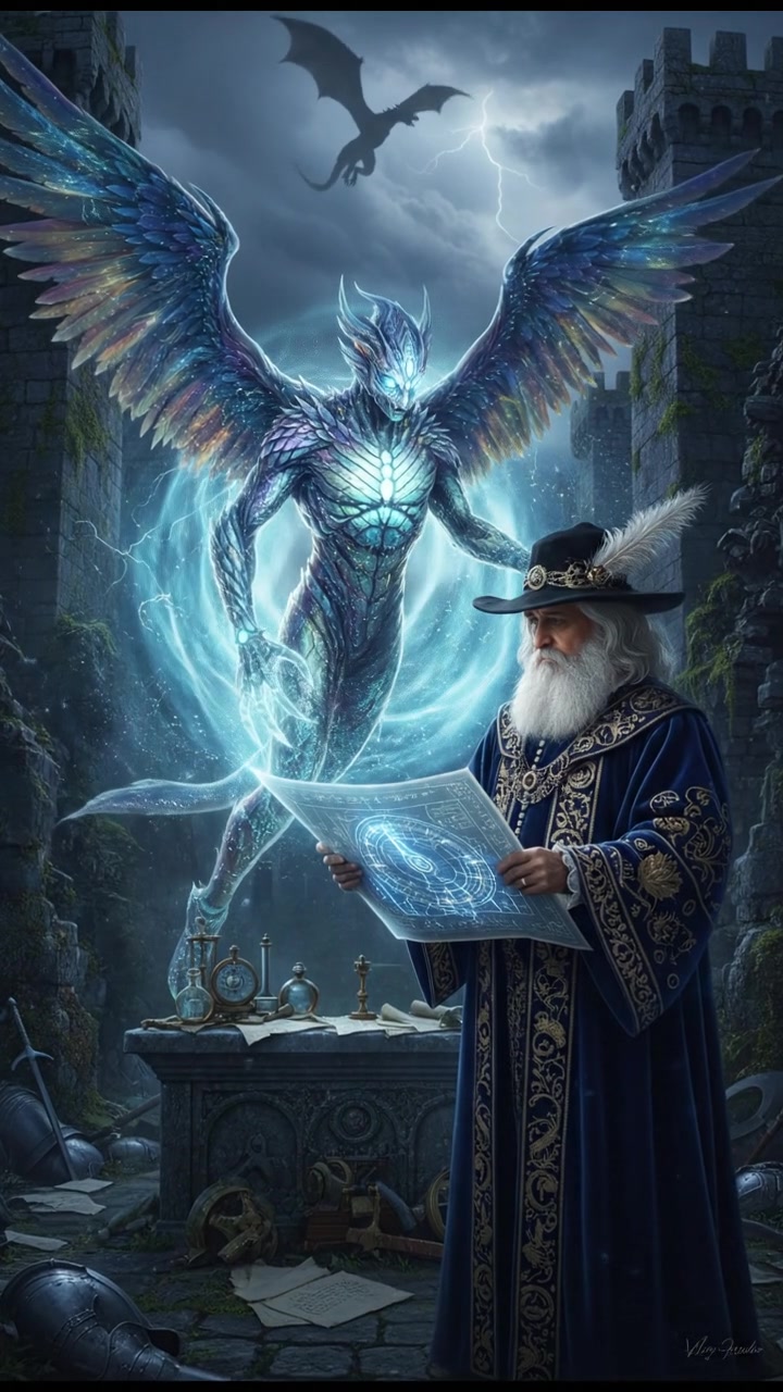 receiving guidance from a mystical being who challenges their intentions