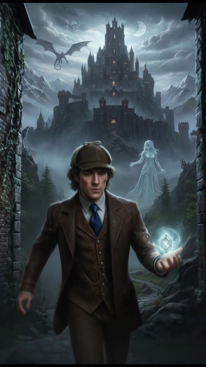 holding a glowing token or locket that leads them toward their lost love