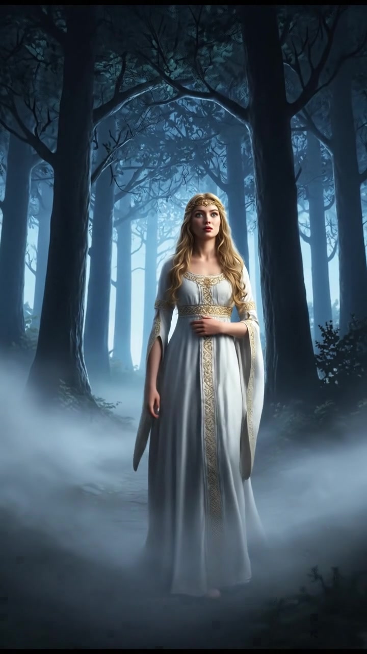 holding a glowing token or locket that leads them toward their lost love