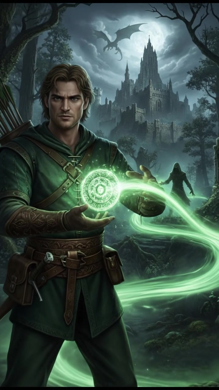 holding a glowing token or locket that leads them toward their lost love