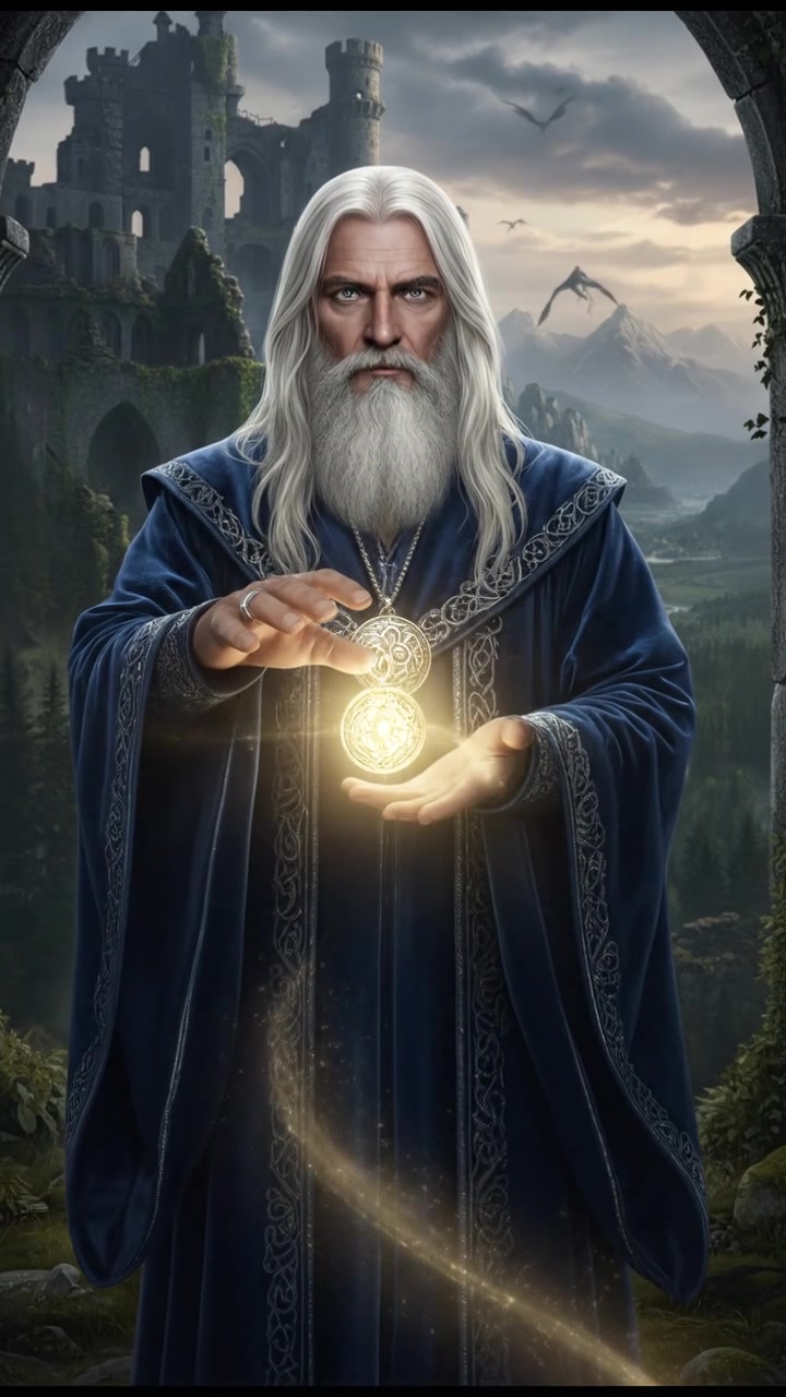 holding a glowing token or locket that leads them toward their lost love