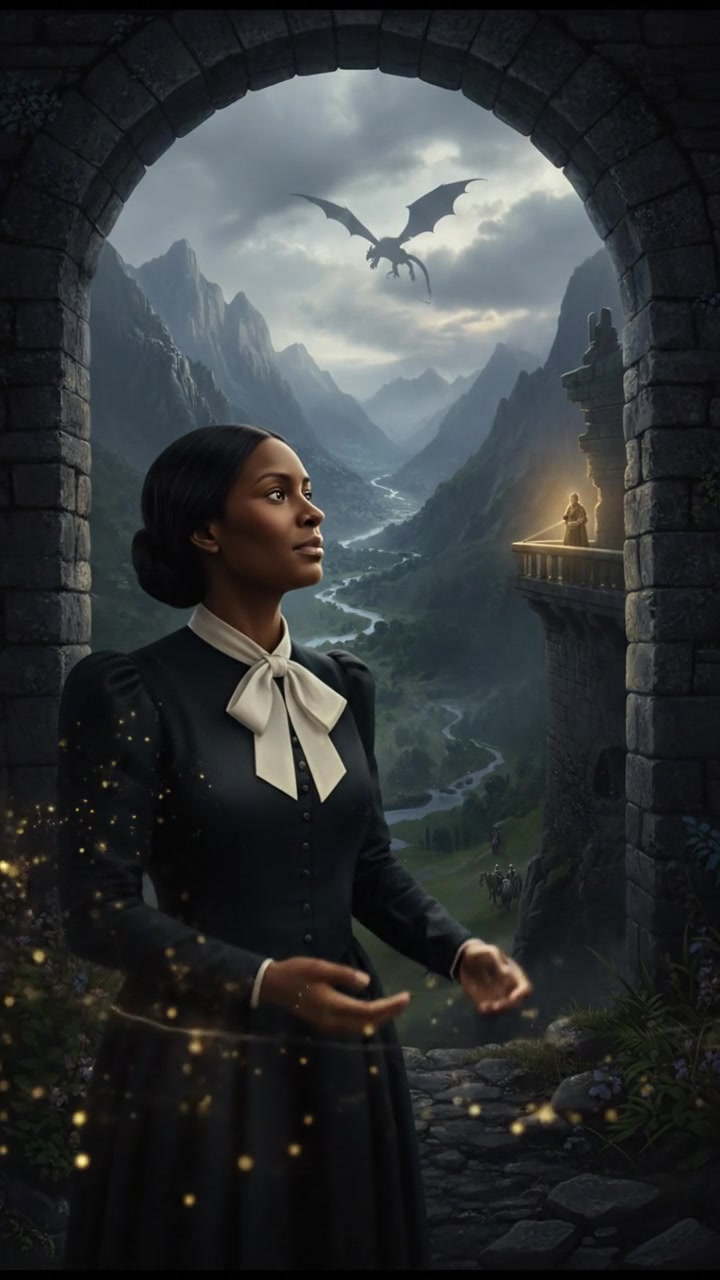 holding a glowing token or locket that leads them toward their lost love