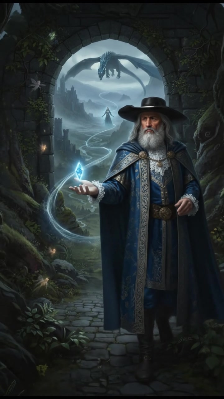 holding a glowing token or locket that leads them toward their lost love