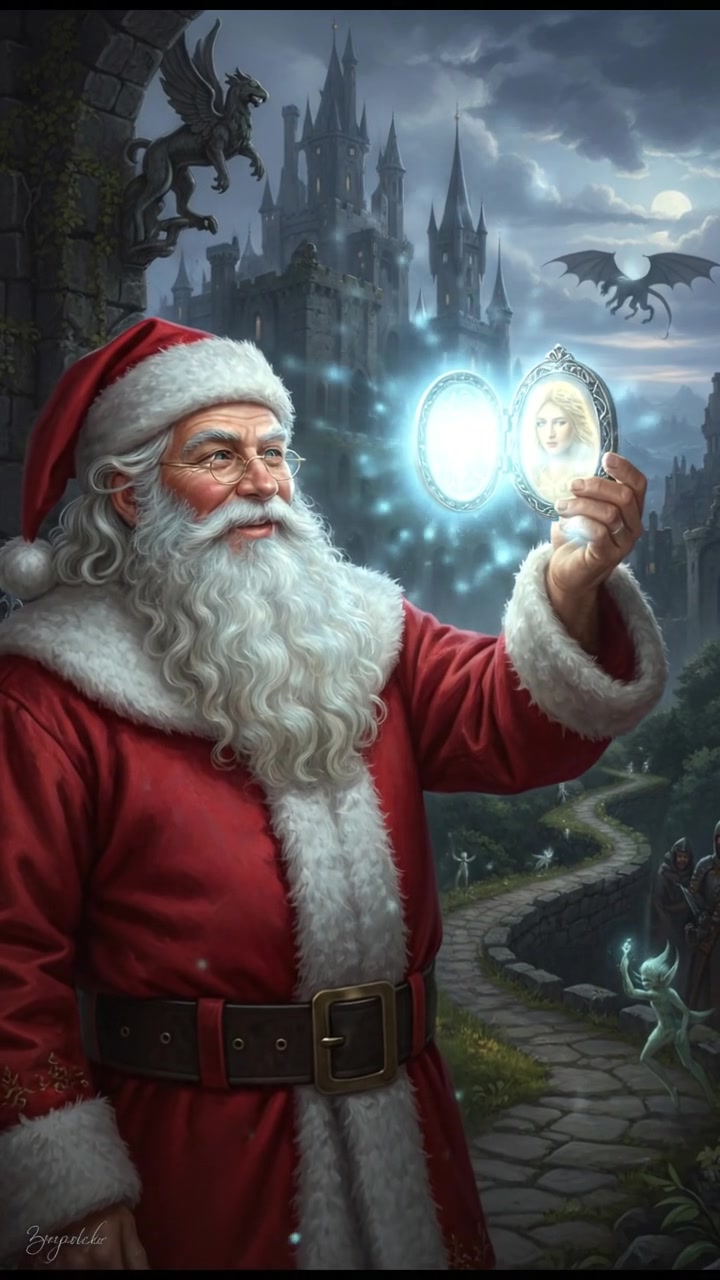 holding a glowing token or locket that leads them toward their lost love