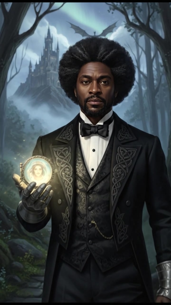 holding a glowing token or locket that leads them toward their lost love