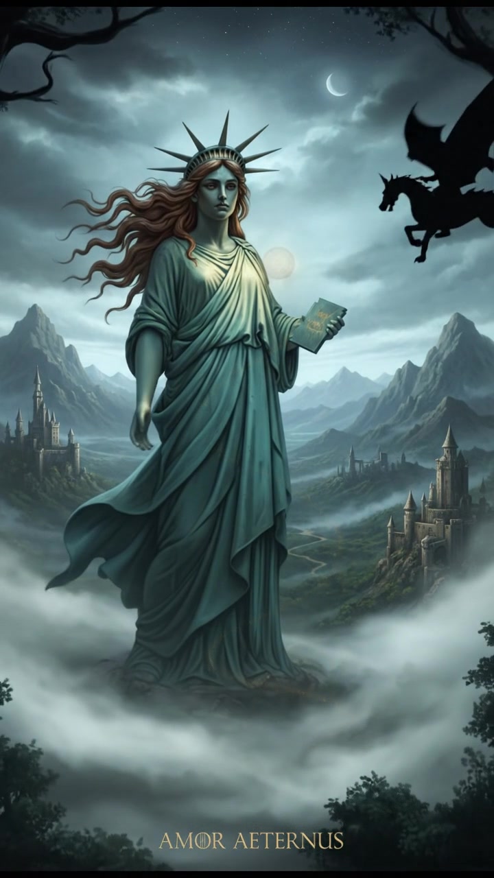 holding a glowing token or locket that leads them toward their lost love