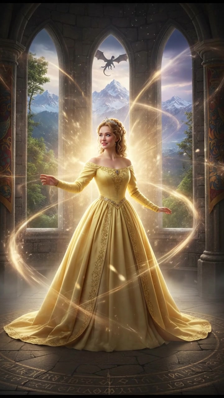 finally reaching their beloved surrounded by light, the world shifting around them