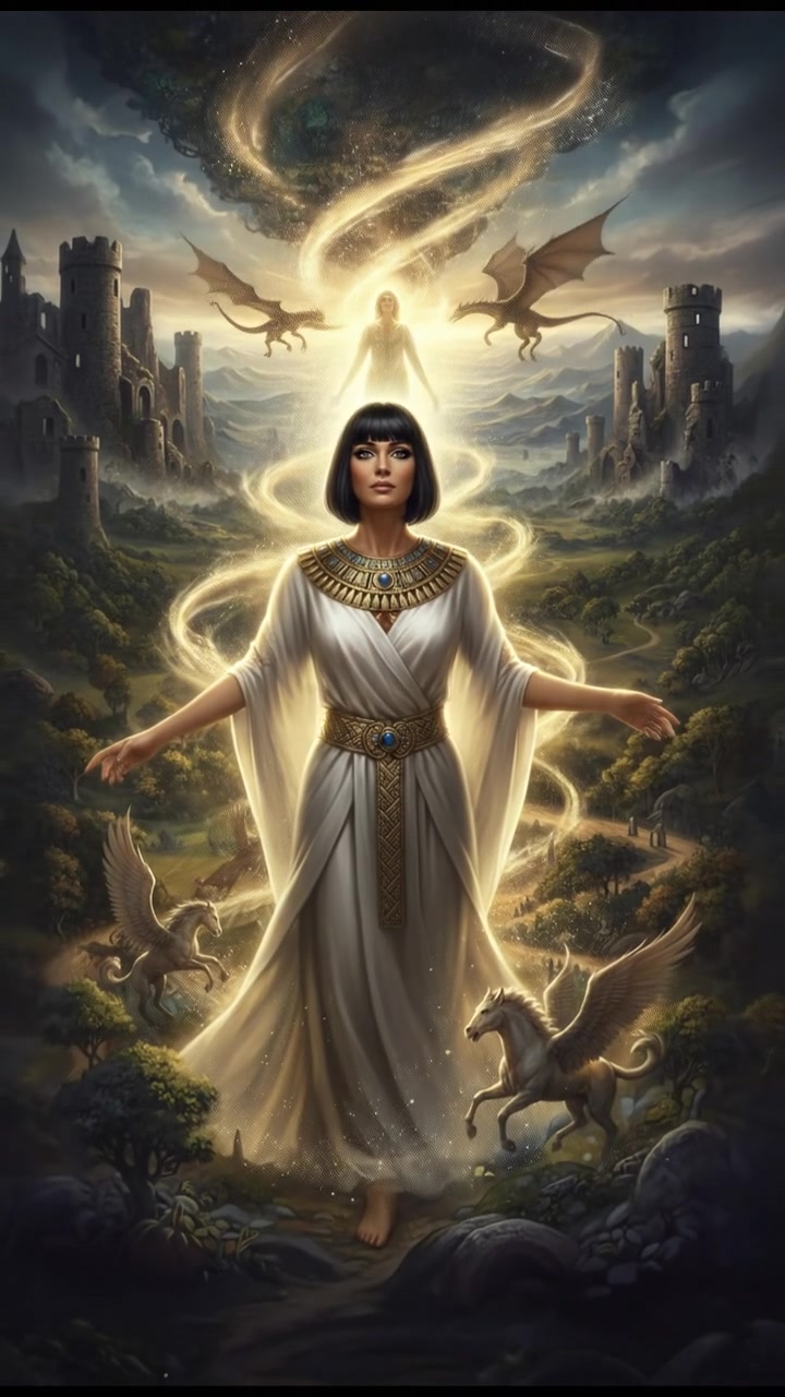 finally reaching their beloved surrounded by light, the world shifting around them