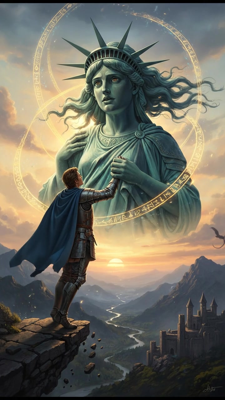 embracing at sunrise as the magic that separated them fades away