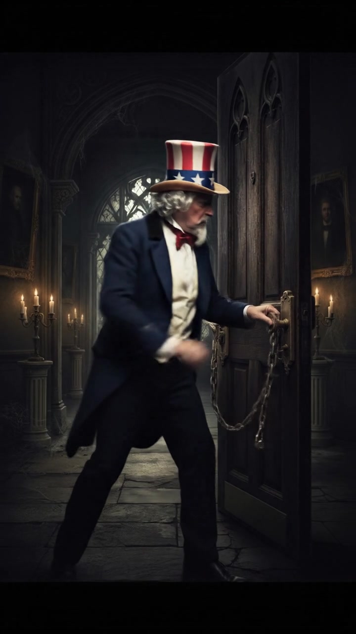 running toward the front door only to find it mysteriously locked again