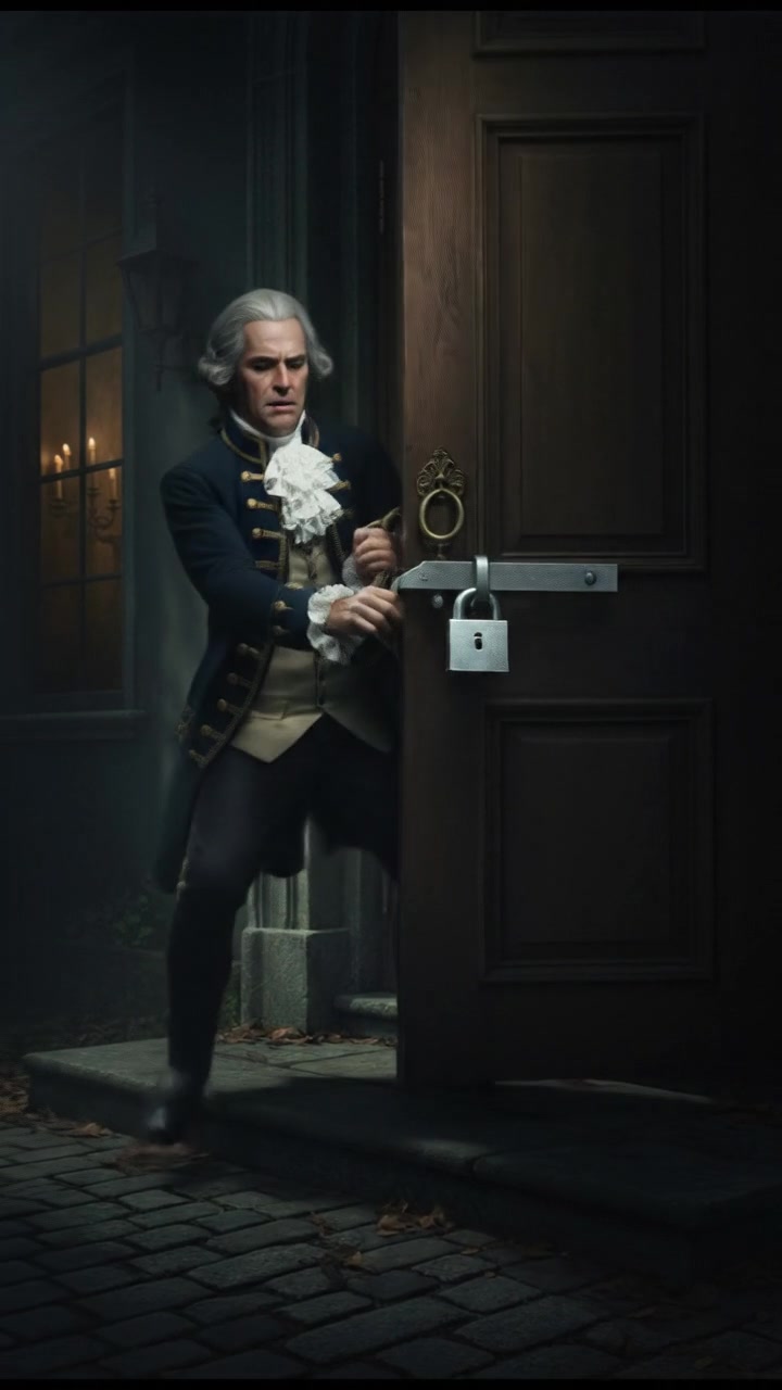 running toward the front door only to find it mysteriously locked again