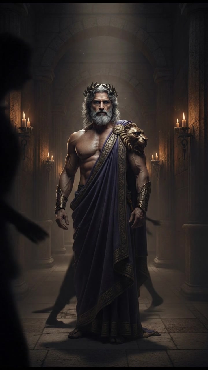 standing in a dimly lit hallway, shadows moving just beyond sight, suspenseful atmosphere