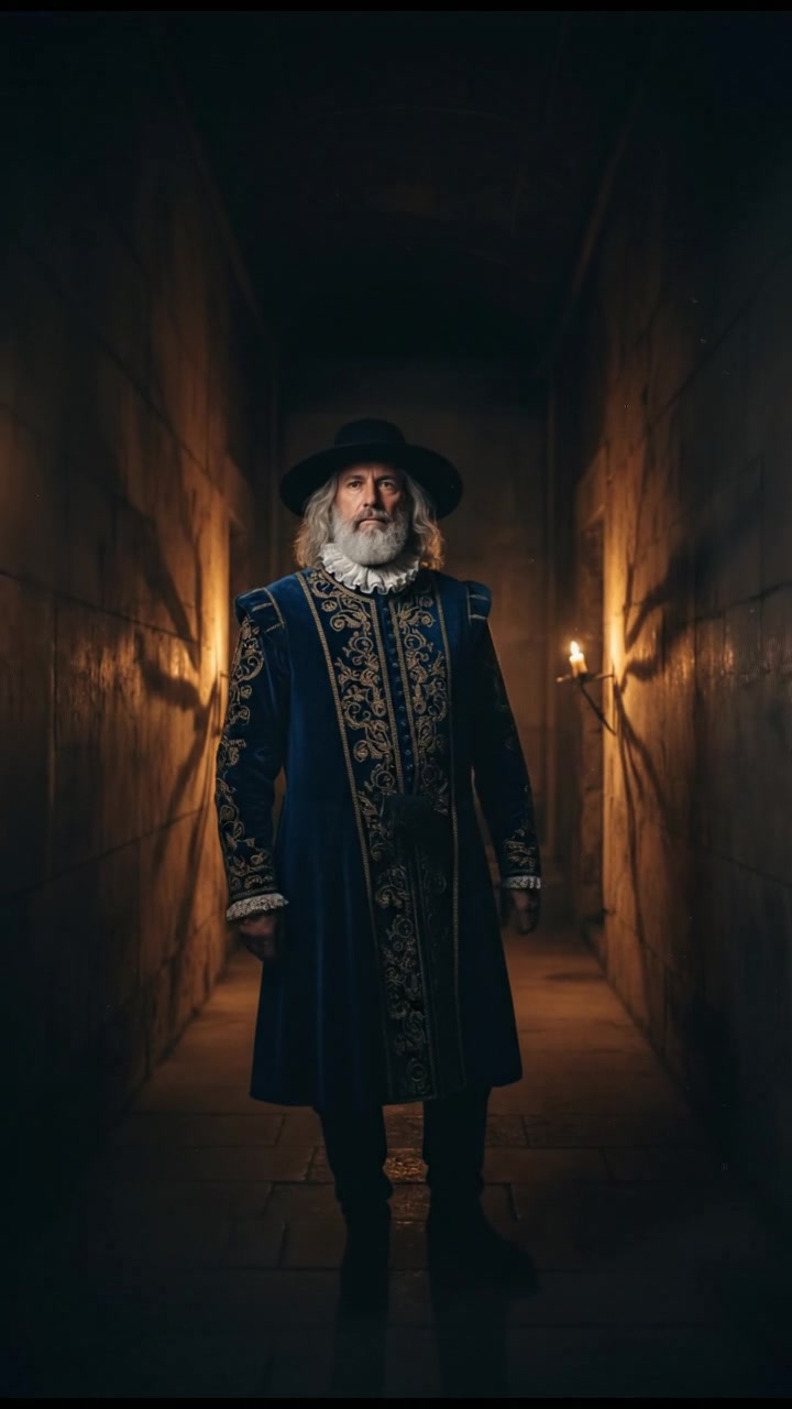 standing in a dimly lit hallway, shadows moving just beyond sight, suspenseful atmosphere