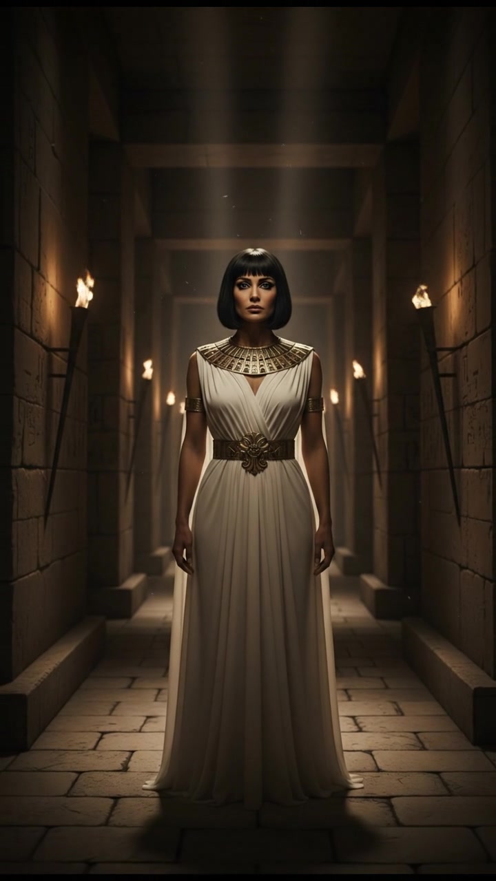 standing in a dimly lit hallway, shadows moving just beyond sight, suspenseful atmosphere