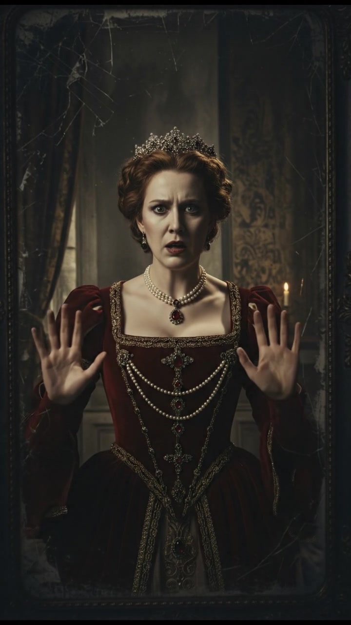 trapped in an old mirror reflection that doesn’t move the same way, unsettling expression