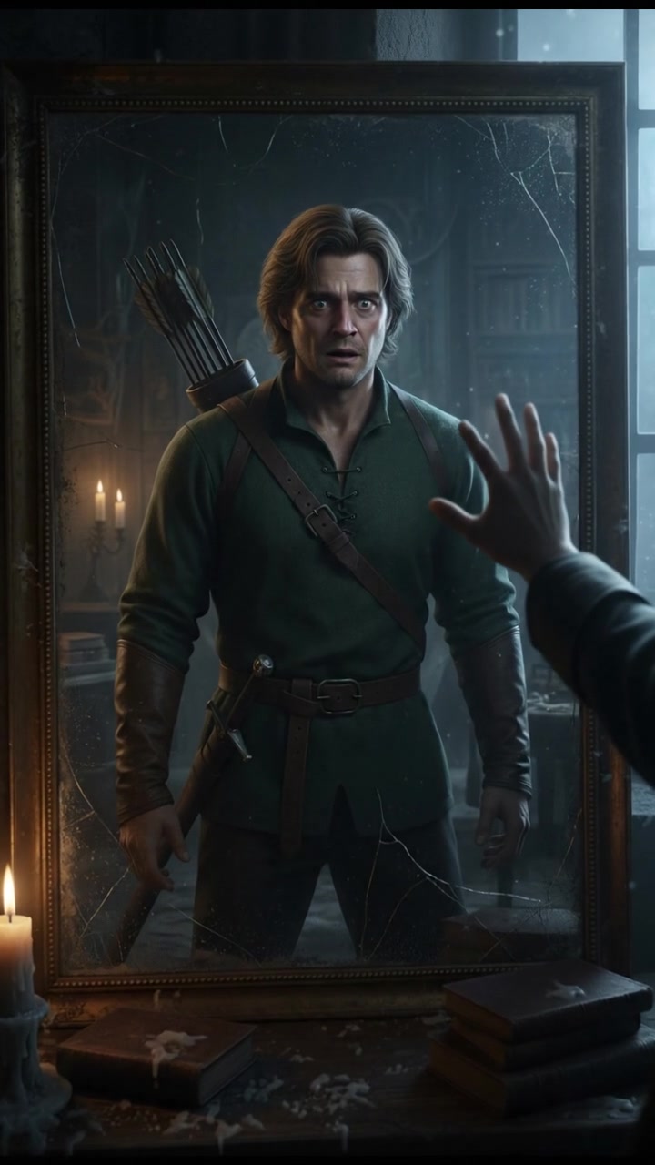 trapped in an old mirror reflection that doesn’t move the same way, unsettling expression