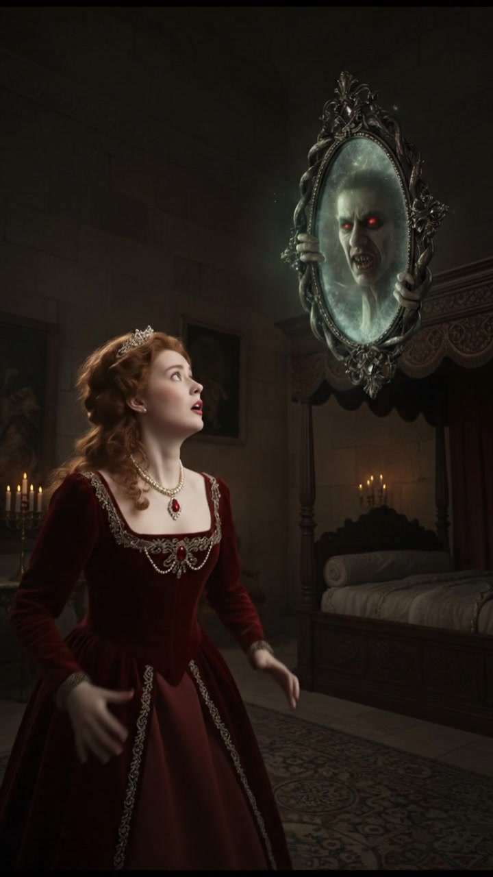 discovering a haunted object that begins to move on its own, eyes wide with shock