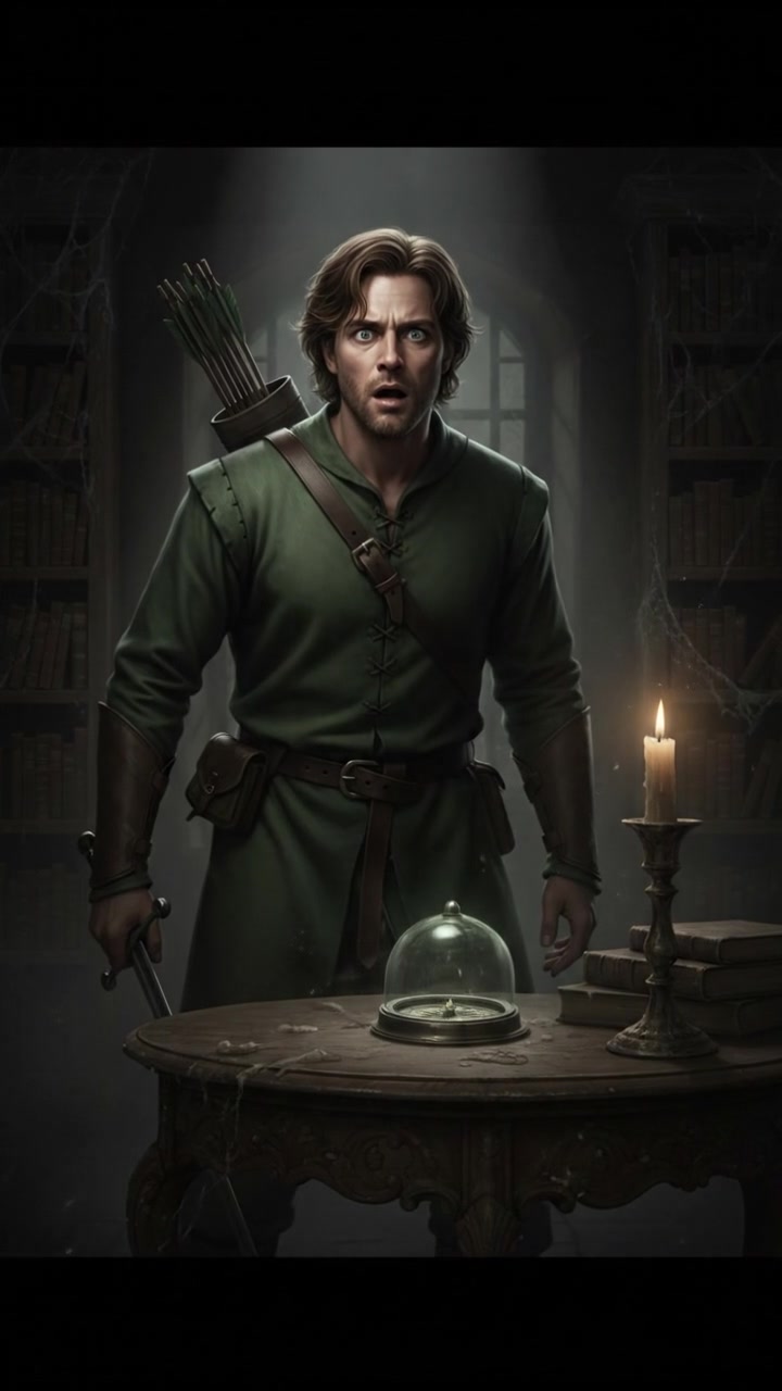 discovering a haunted object that begins to move on its own, eyes wide with shock